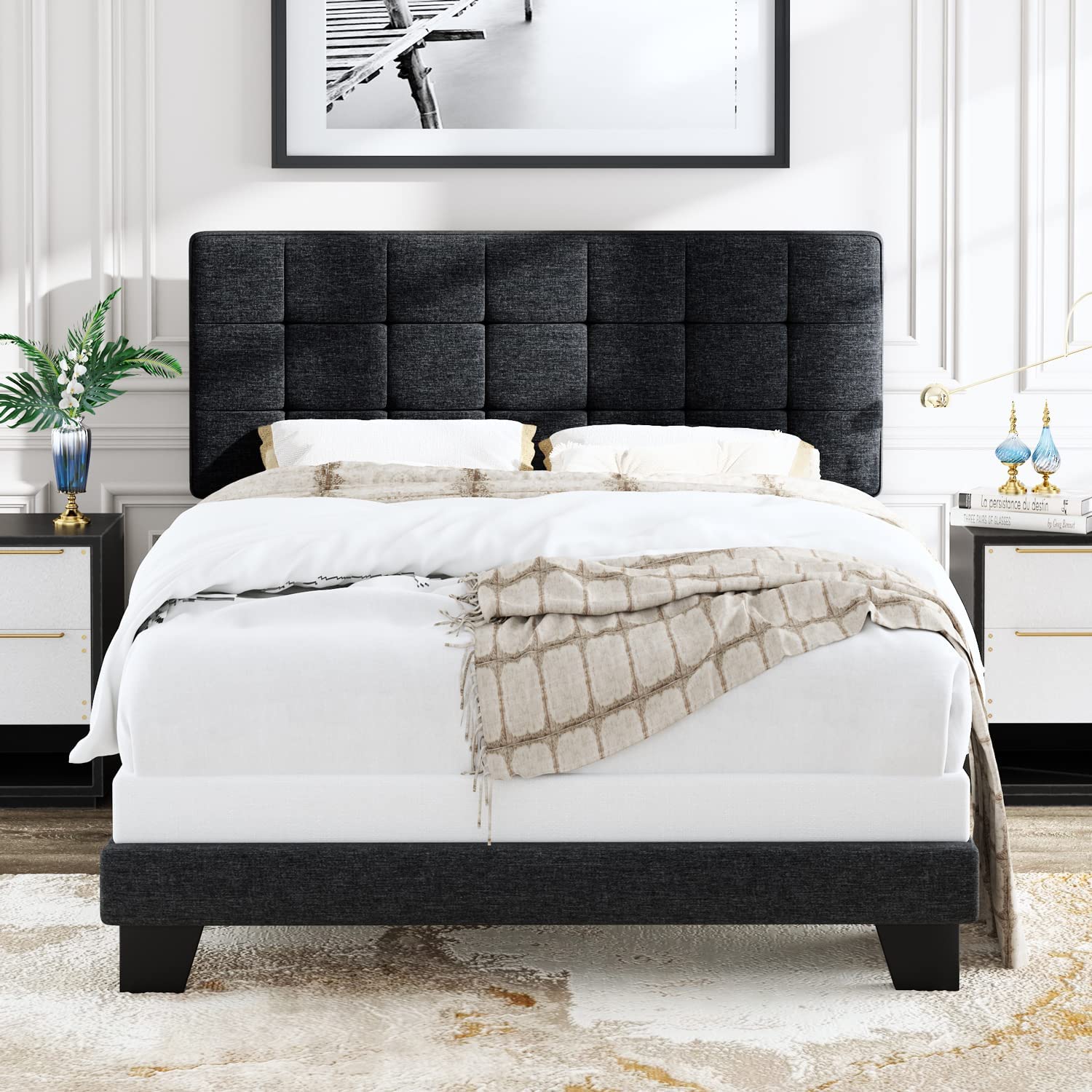 Platform bed frame queen shop high