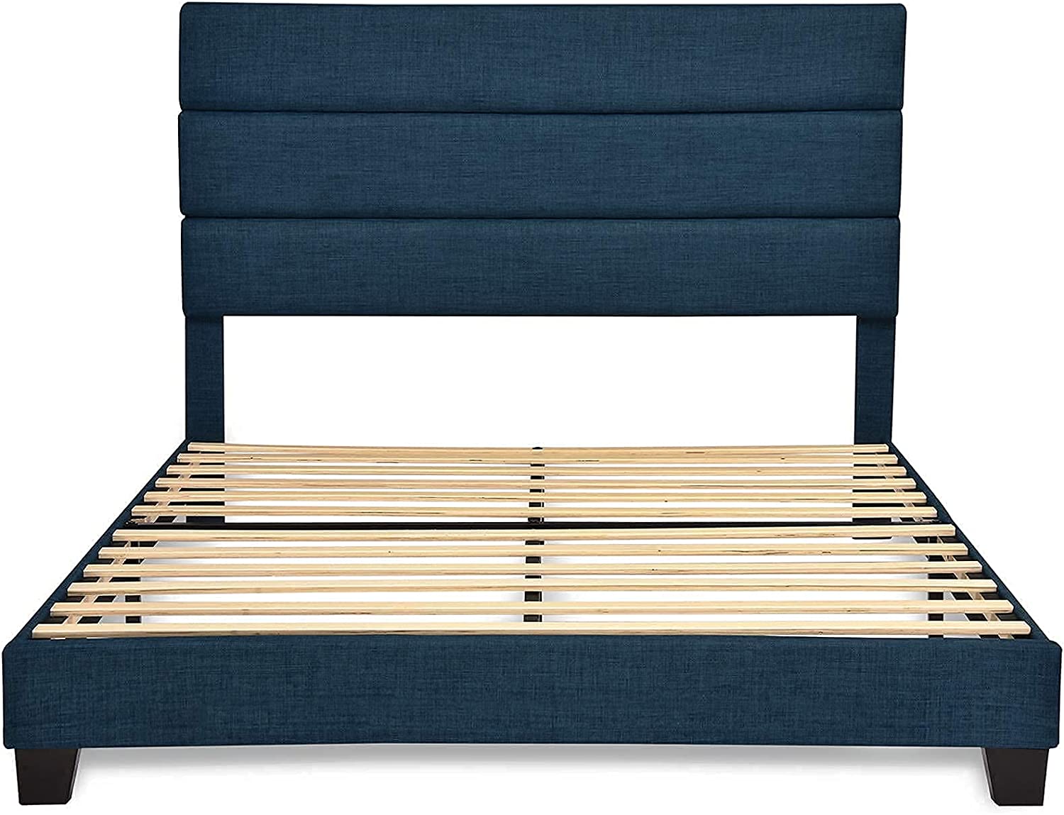 Allewie Full Size Fabric Fully Upholstered Platform Bed Frame With Hea