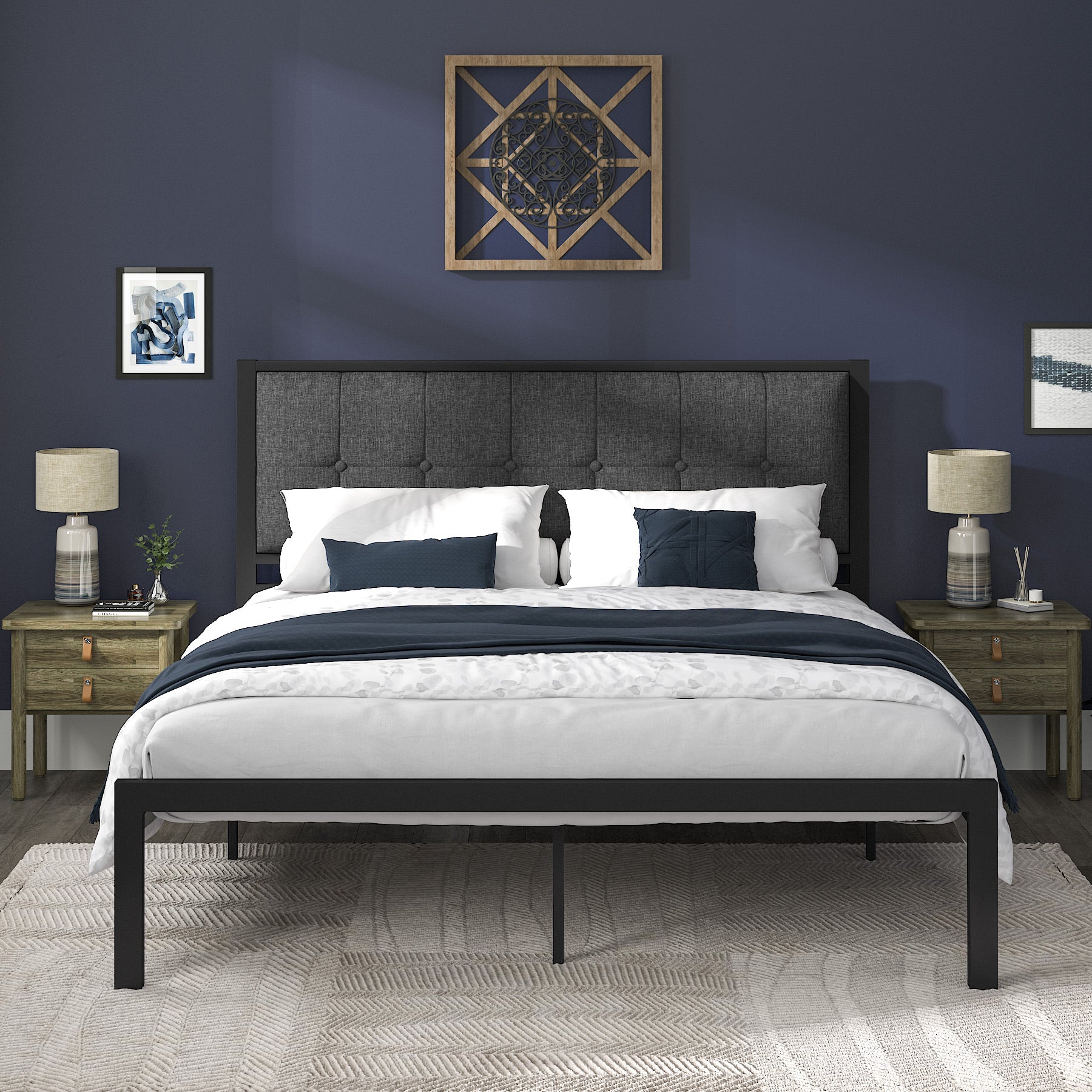 Adrijus twin deals tufted platform bed