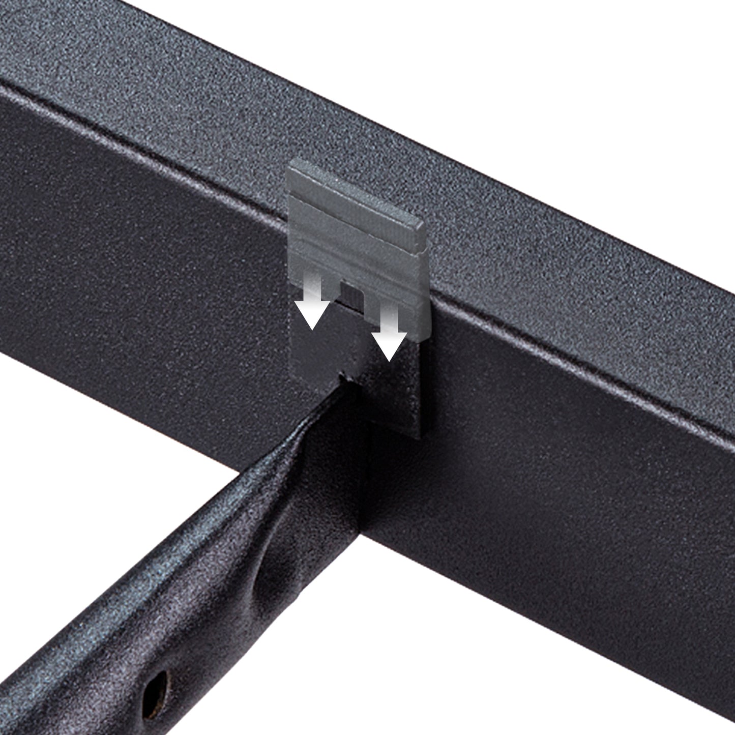 Allewie Brown Metal Platform Bed Frame with Industrial Rivet Headboard and Deep Grey Frame